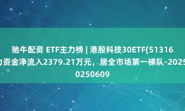 驰牛配资 ETF主力榜 | 港股科技30ETF(513160)主力资金净流入2379.21万元，居全市场第一梯队-20250609